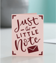 A greeting card cut on the Cricut Joy